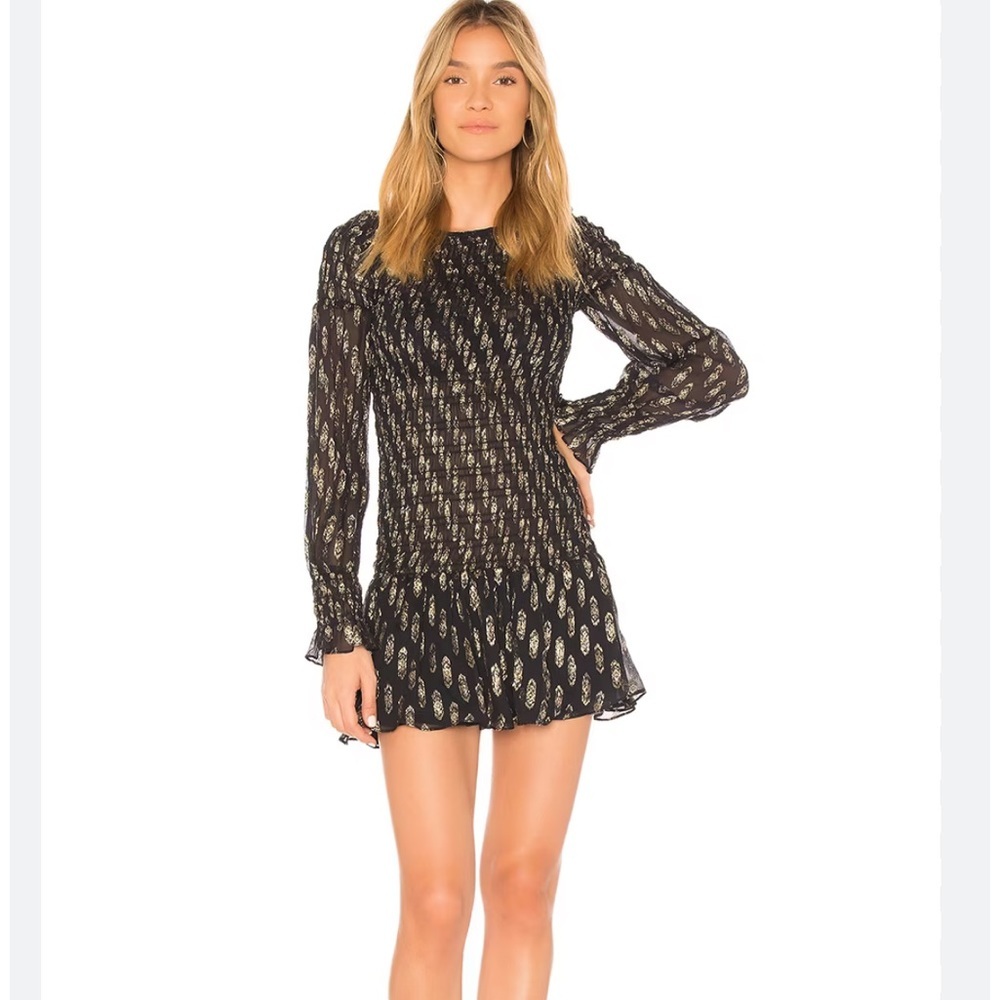 LoveShackFancy Scarlett navy mini dress M